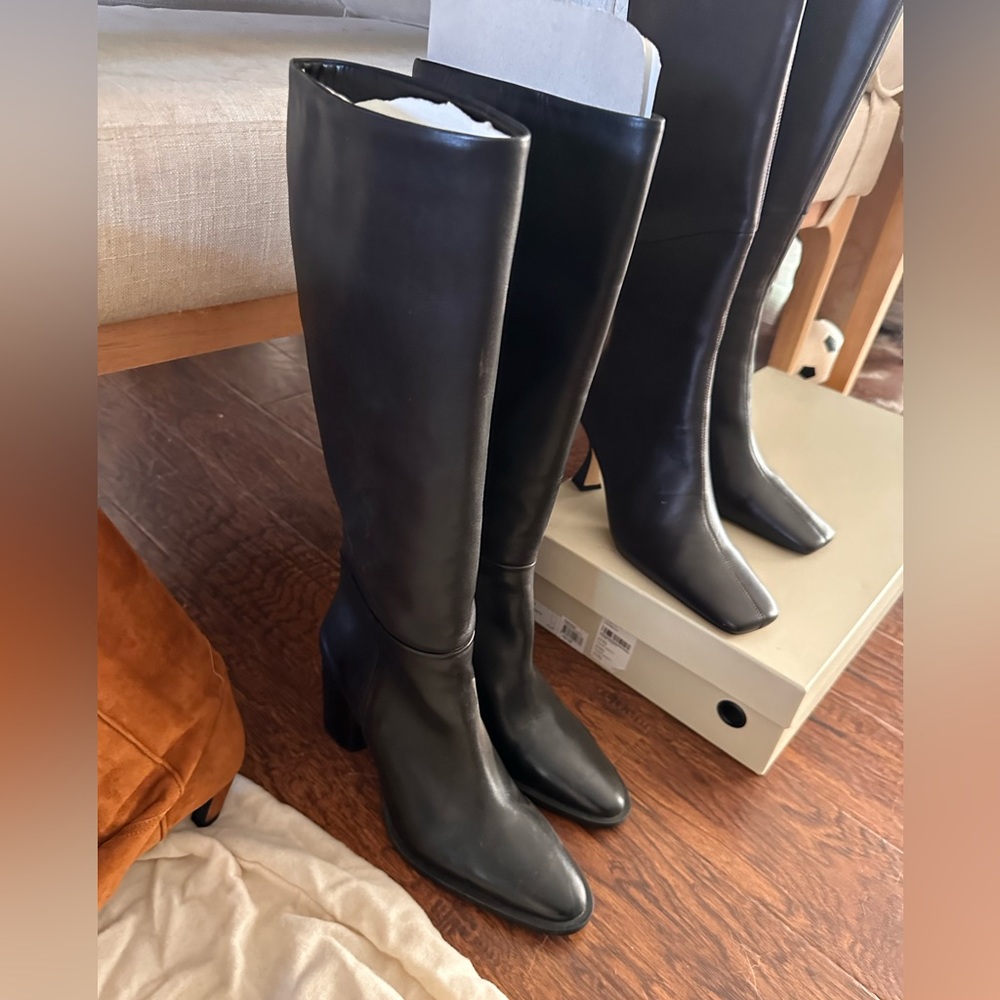 ZARA BLACK LEATHER BOOTS BRAND NEW WITH TAG 11